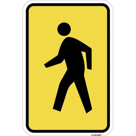 AMISTAD 12 x 18 in. Aluminum Sign - Pedestrian Crossing Symbol AM2026924